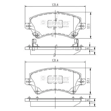 Brake Pad Set, disc brake (J3602101)