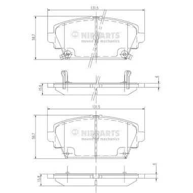 Brake Pad Set, disc brake (J3604047)