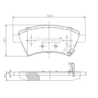 Brake Pad Set, disc brake (J3608028)