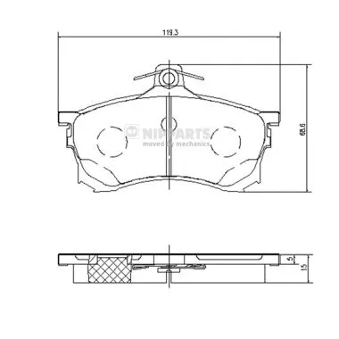 Brake Pad Set, disc brake (J3605037)