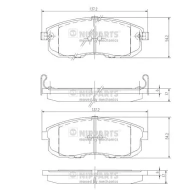 Brake Pad Set, disc brake (J3601044)