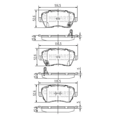 Brake Pad Set, disc brake (J3608026)