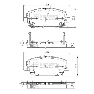 Brake Pad Set, disc brake (J3604065)