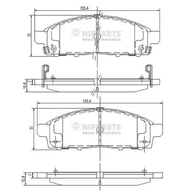 Brake Pad Set, disc brake (J3605050)