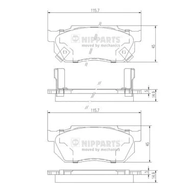 Brake Pad Set, disc brake (J3604019)