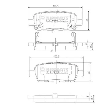Brake Pad Set, disc brake (J3611044)