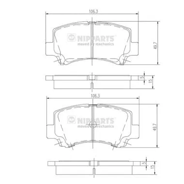 Brake Pad Set, disc brake (J3608018)