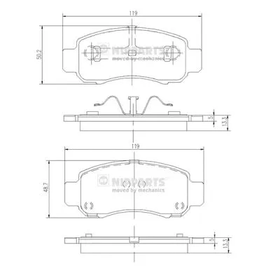 Brake Pad Set, disc brake (J3604062)