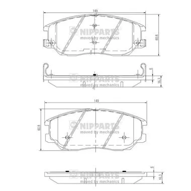 Brake Pad Set, disc brake (J3600327)