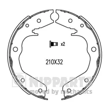 Brake Shoe Set, parking brake (N3509014)