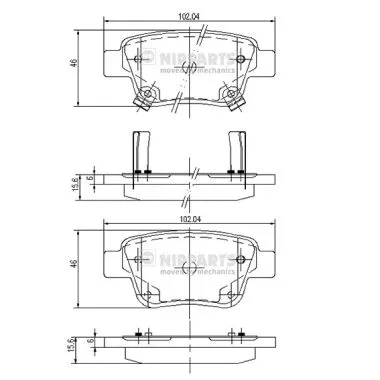 Brake Pad Set, disc brake (J3612030)