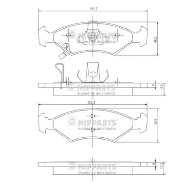Brake Pad Set, disc brake (J3600301)