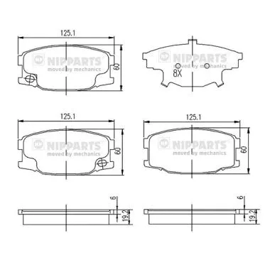 Brake Pad Set, disc brake (N3605054)