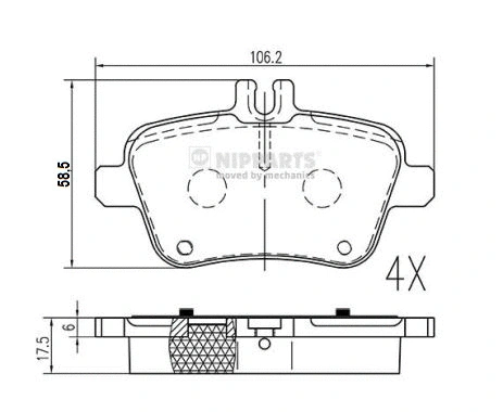 Brake Pad Set, disc brake (N3611063)