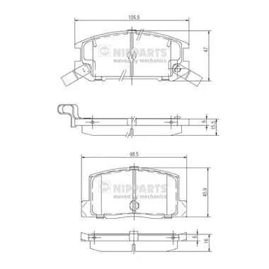 Brake Pad Set, disc brake (J3612009)