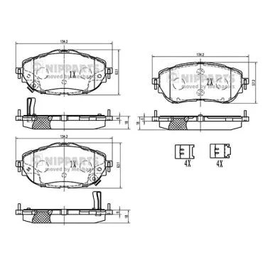 Brake Pad Set, disc brake (N3602150)