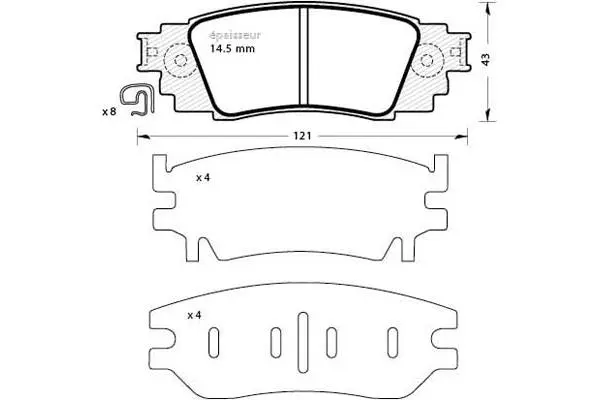 Brake Pad Set, disc brake (1296)