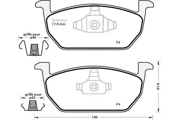 Brake Pad Set, disc brake (1272)