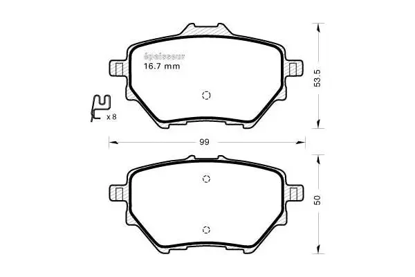 Brake Pad Set, disc brake (1164)