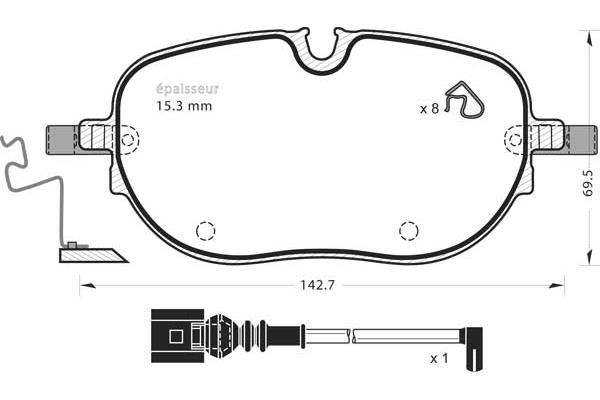 Brake Pad Set, disc brake (1380)