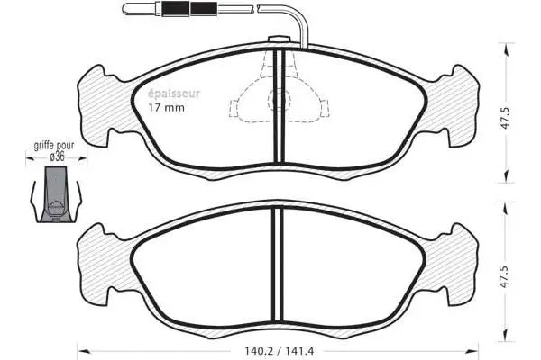 Brake Pad Set, disc brake (322)
