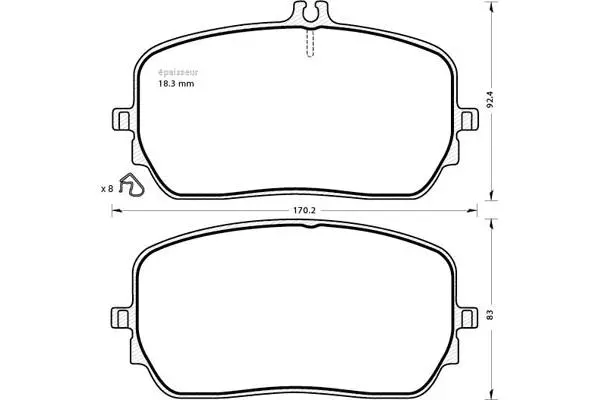 Brake Pad Set, disc brake (1348)