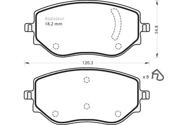 Brake Pad Set, disc brake (1358)