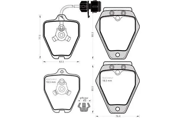 Brake Pad Set, disc brake (498)
