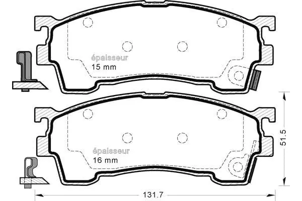 Brake Pad Set, disc brake (402)
