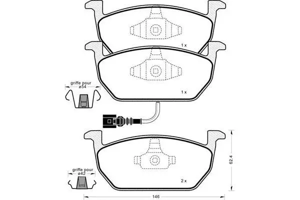 Brake Pad Set, disc brake (1190)