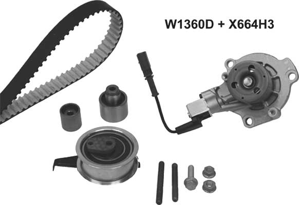 Water Pump & Timing Belt Kit (1360DK2)