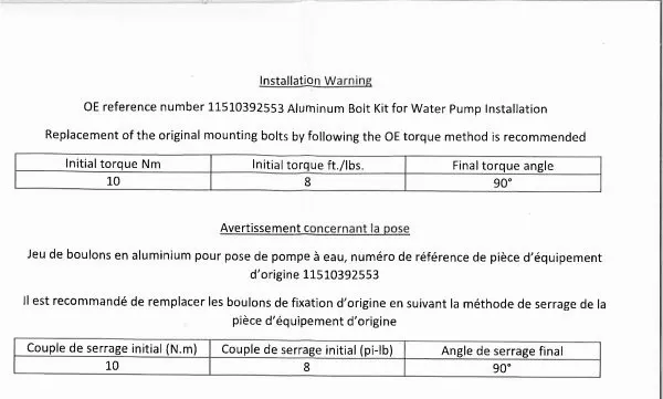 Water Pump, engine cooling