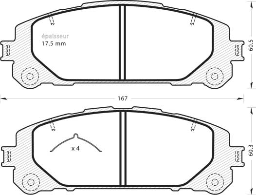 Brake Pad Set, disc brake (1408)