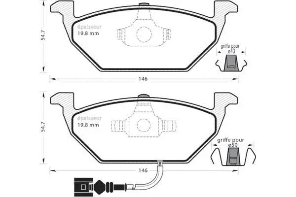 Brake Pad Set, disc brake (487)
