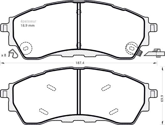 Brake Pad Set, disc brake (1402)