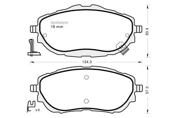 Brake Pad Set, disc brake (1139)
