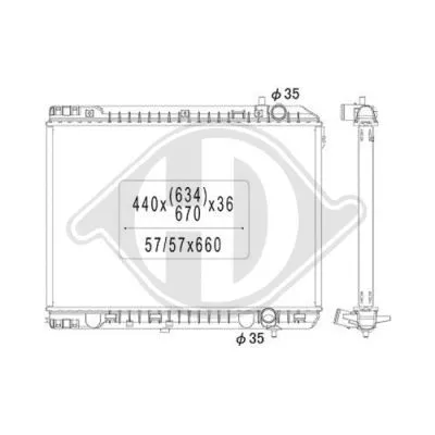 Radiator, engine cooling (DCM3818)