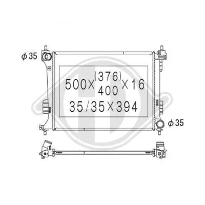 Radiator, engine cooling (DCM3725)