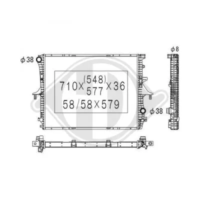 Radiator, engine cooling (DCM3444)