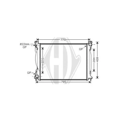 Radiator, engine cooling (DCM1481)
