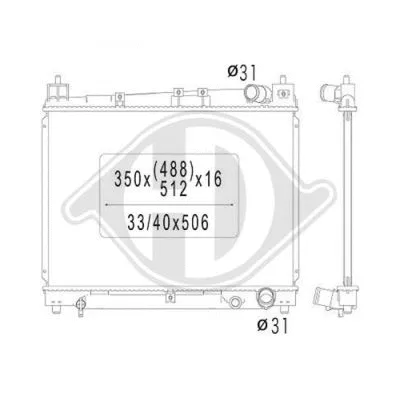 Radiator, engine cooling (DCM3213)