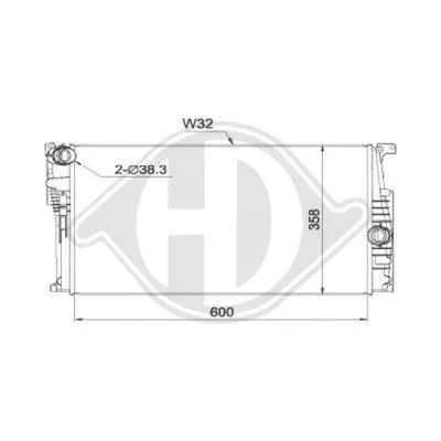 Radiator, engine cooling (DCM1597)