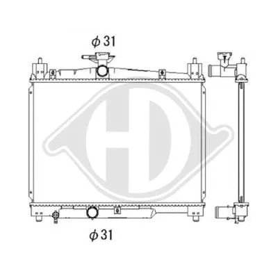 Radiator, engine cooling (DCM3210)