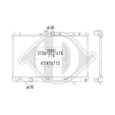 Radiator, engine cooling (DCM2525)