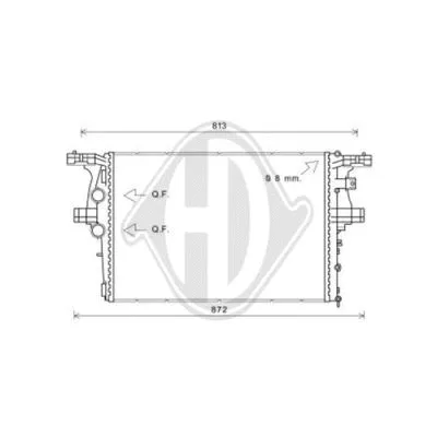 Radiator, engine cooling (DCM2303)