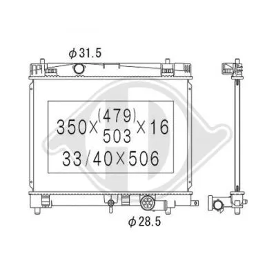 Radiator, engine cooling (DCM3325)