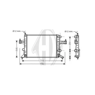 Radiator, engine cooling (DCM2640)