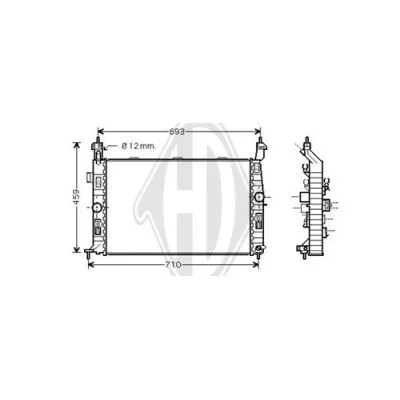 Radiator, engine cooling (DCM2655)