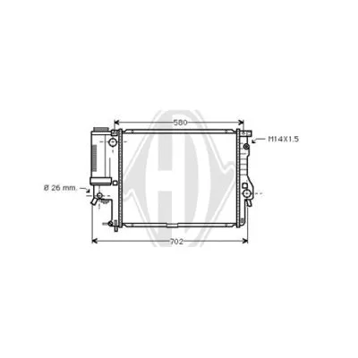 Radiator, engine cooling (DCM1550)