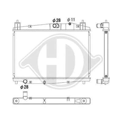 Radiator, engine cooling (DCM2276)